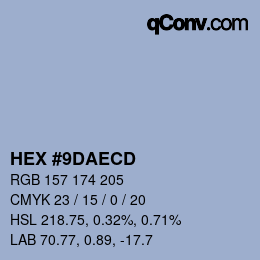 Código de color: HEX #9DAECD | qconv.com