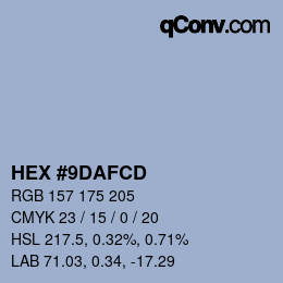 Código de color: HEX #9DAFCD | qconv.com