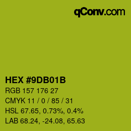 Color code: HEX #9DB01B | qconv.com