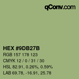 Color code: HEX #9DB27B | qconv.com