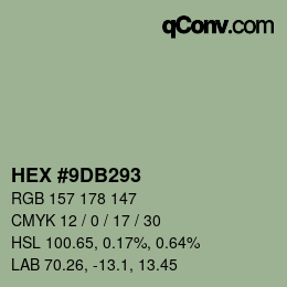 Color code: HEX #9DB293 | qconv.com