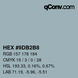 Código de color: HEX #9DB2B8 | qconv.com