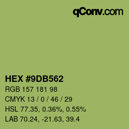 Color code: HEX #9DB562 | qconv.com