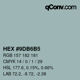 Color code: HEX #9DB6B5 | qconv.com