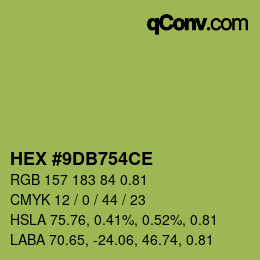 Color code: HEX #9DB754CE | qconv.com