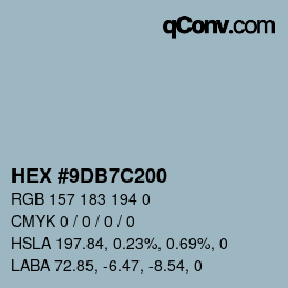カラーコード: HEX #9DB7C200 | qconv.com