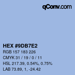 颜色代码: HEX #9DB7E2 | qconv.com