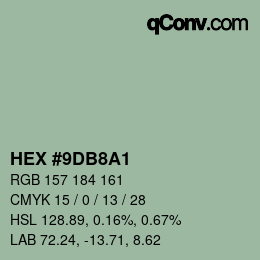 Código de color: HEX #9DB8A1 | qconv.com