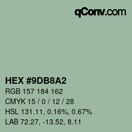 Color code: HEX #9DB8A2 | qconv.com