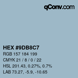 Color code: HEX #9DB8C7 | qconv.com