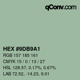 颜色代码: HEX #9DB9A1 | qconv.com
