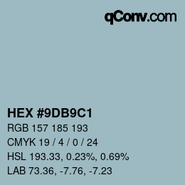 Color code: HEX #9DB9C1 | qconv.com