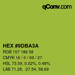 カラーコード: HEX #9DBA3A | qconv.com
