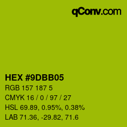 Color code: HEX #9DBB05 | qconv.com