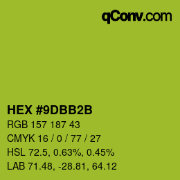 颜色代码: HEX #9DBB2B | qconv.com