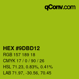 Color code: HEX #9DBD12 | qconv.com