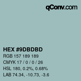 Color code: HEX #9DBDBD | qconv.com