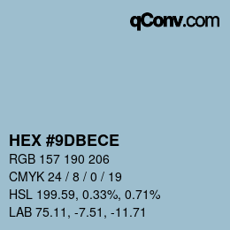 Color code: HEX #9DBECE | qconv.com