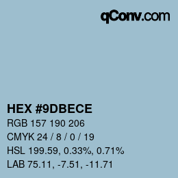カラーコード: HEX #9DBECE | qconv.com