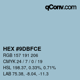 Color code: HEX #9DBFCE | qconv.com