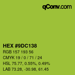 Color code: HEX #9DC138 | qconv.com