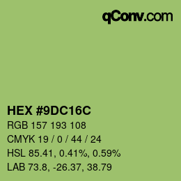 Código de color: HEX #9DC16C | qconv.com