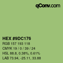 Color code: HEX #9DC176 | qconv.com