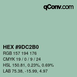 Color code: HEX #9DC2B0 | qconv.com