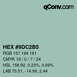 Color code: HEX #9DC2B5 | qconv.com