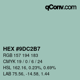 Color code: HEX #9DC2B7 | qconv.com