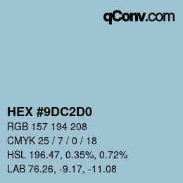 カラーコード: HEX #9DC2D0 | qconv.com