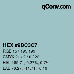 Color code: HEX #9DC3C7 | qconv.com