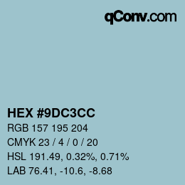 カラーコード: HEX #9DC3CC | qconv.com
