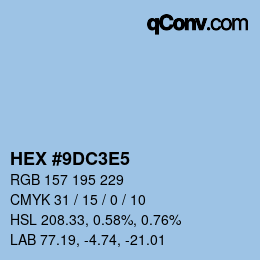 カラーコード: HEX #9DC3E5 | qconv.com