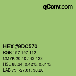 Color code: HEX #9DC570 | qconv.com
