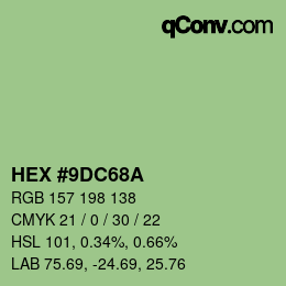 Farbcode: HEX #9DC68A | qconv.com