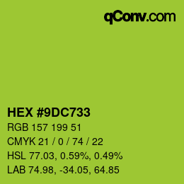Color code: HEX #9DC733 | qconv.com