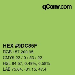 Color code: HEX #9DC85F | qconv.com