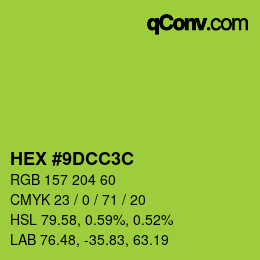 Color code: HEX #9DCC3C | qconv.com
