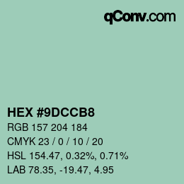 Código de color: HEX #9DCCB8 | qconv.com