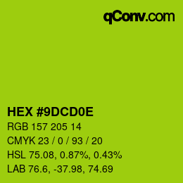 Color code: HEX #9DCD0E | qconv.com