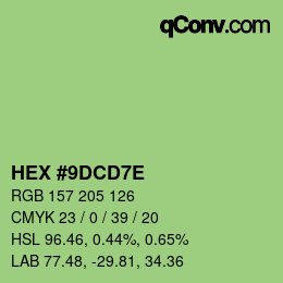 Color code: HEX #9DCD7E | qconv.com
