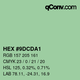 颜色代码: HEX #9DCDA1 | qconv.com