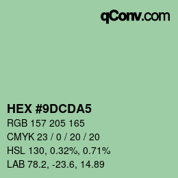 颜色代码: HEX #9DCDA5 | qconv.com