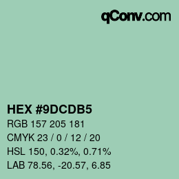 颜色代码: HEX #9DCDB5 | qconv.com