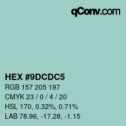 Código de color: HEX #9DCDC5 | qconv.com