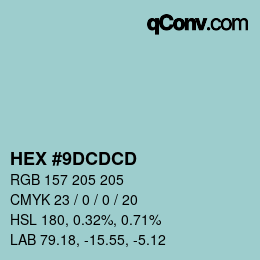 Color code: HEX #9DCDCD | qconv.com
