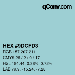 Color code: HEX #9DCFD3 | qconv.com