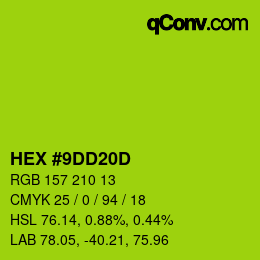 Color code: HEX #9DD20D | qconv.com