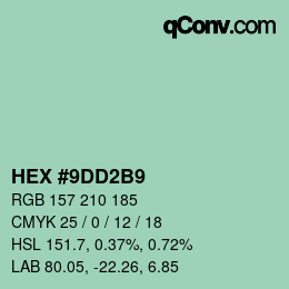 カラーコード: HEX #9DD2B9 | qconv.com
